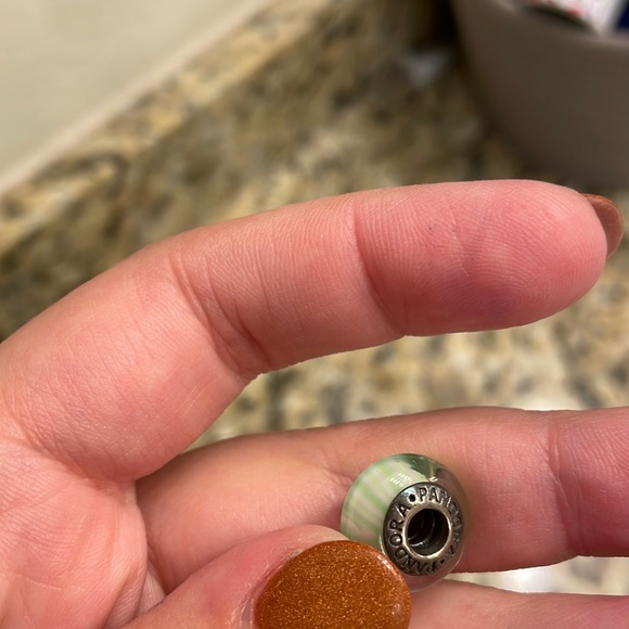Jewelry - Green and white pandora bead